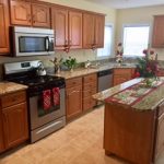 Kitchen decorated for the holidays