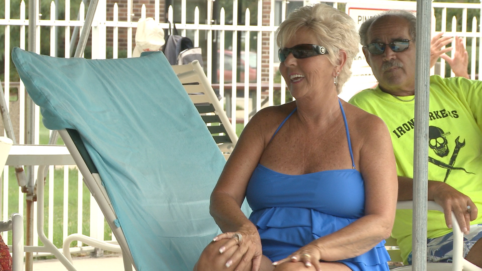 Pine Ridge South Resident Having a Good Time at the Community Pool
